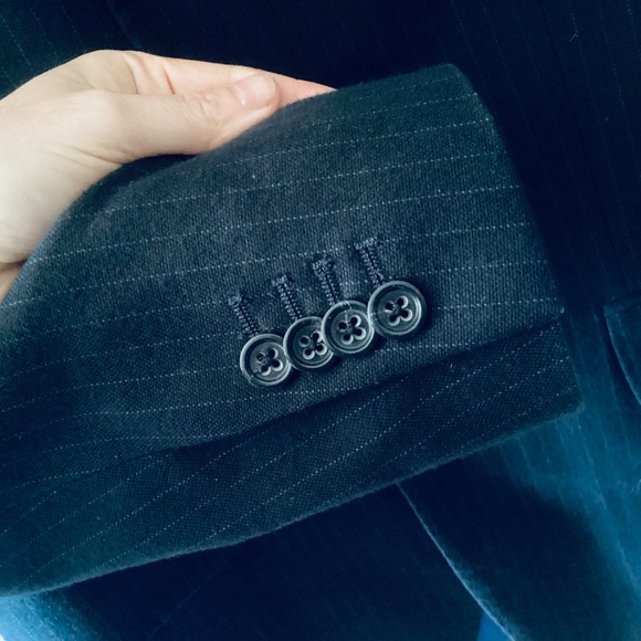 Banana Republic Mens Blue Striped Three Button Cotton Blazer Jacket Modern 40R - Picture 7 of 16